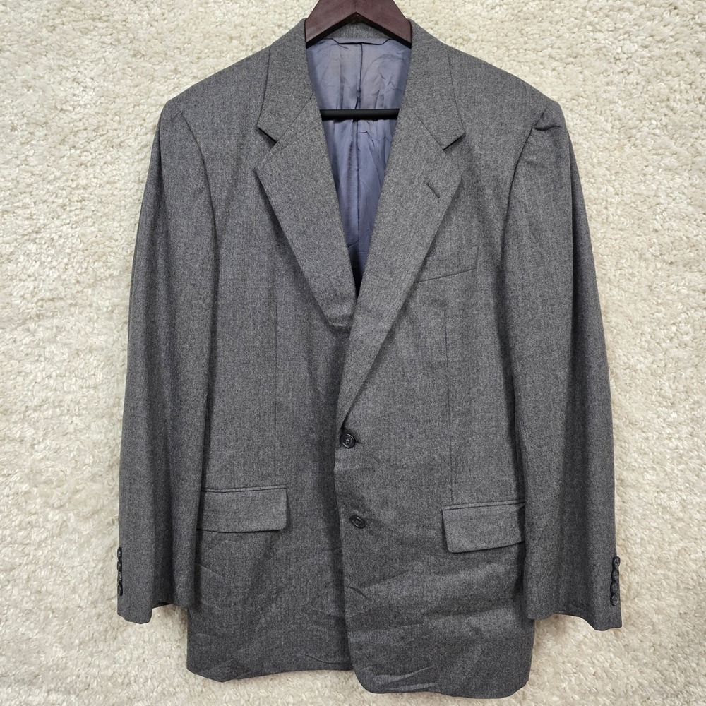 Hickey Freeman Blazer Mens 41 Reg Grey 100% Wool Boardroom Sport Coat Jacket